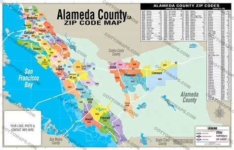 Alameda County Zip Code Map Otto Maps