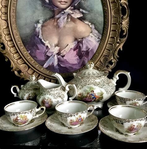 Kronester Bavaria porcelain Vintage romantic tea set. Rare in 2022