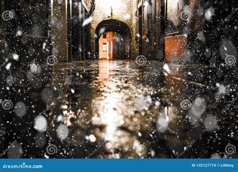 Wet Snowy Ancient City Scene Kilkenny Ireland Stock Photo Image Of