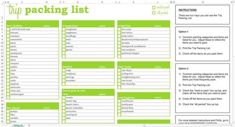 Customize new employee checklist or new hire checklist easily with free excel template. Trip Packing List - Excel Template - Savvy Spreadsheets