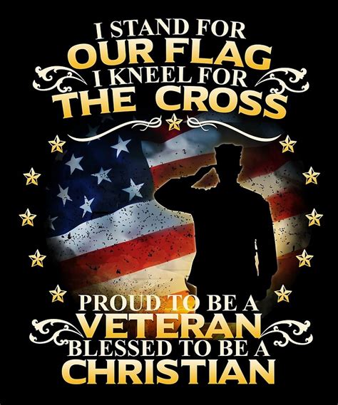 I Stand For Our Flag I Kneel For The Cross Christian Veteran Posters