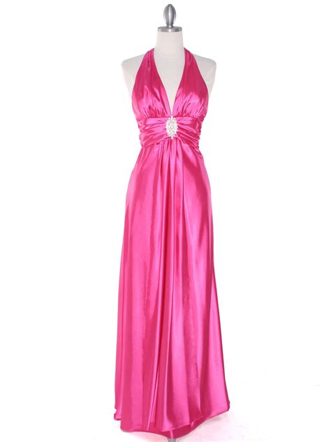 Hot Pink Satin Halter Prom Dress Style 7122 Get Yours Today At
