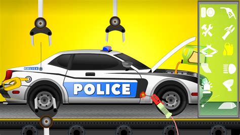 Police Car Repair Car Garage Video For Kids Police Cars Cartoon