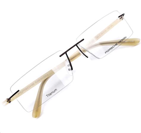 porsche design eyeglasses p8205 c chocolate brown titanium optical rimless frame ebay