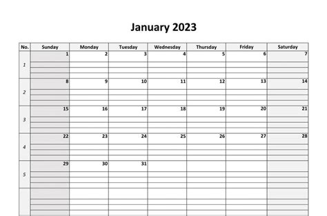 January 2023 Calendar Template In Pdf Word Excel Formats