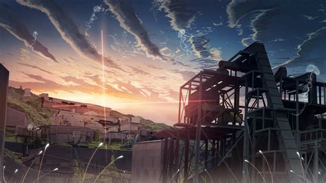 Download 1920x1080 Anime Landscape Sunset Clouds