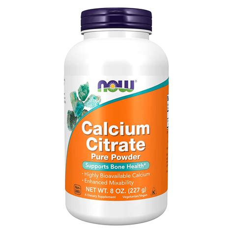 Now Supplements Calcium Citrate Powder Highly Bioavailable Calcium