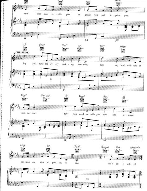 All I Ask Of You Phantom Of The Opera Free Sheet Music By Andrew