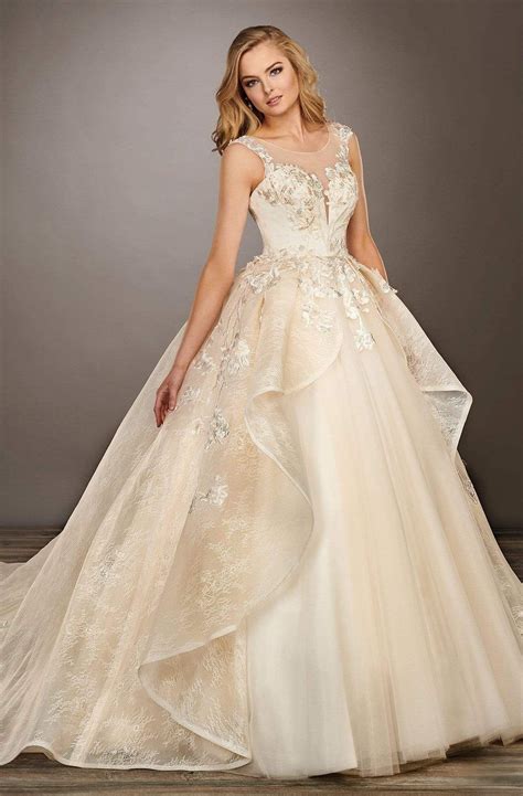 Mary S Bridal Mb4060 Lace Embroidered Bridal Ballgown With Overskirt Lace Overlay Wedding