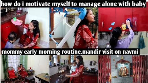 Indian Mom Early Morning To Full Daykitchen Cleaningnavmi Pujamandir Visit Youtube