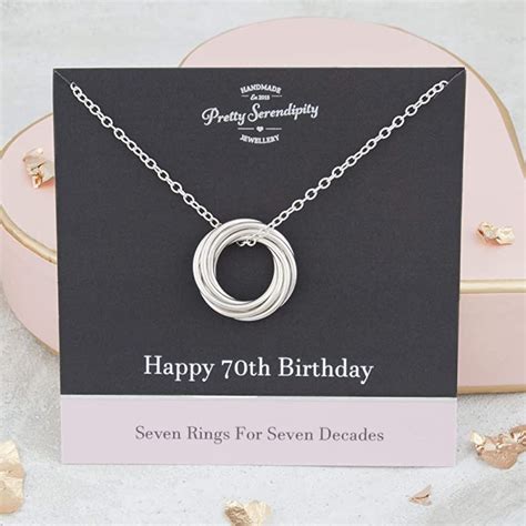 70th Birthday Necklace 70th Birthday Ts For Her 7 Rings For 7