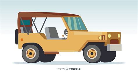 Brown 4x4 Off Road Car Illustration Vector Download