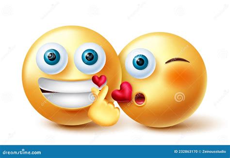 Smileys Couple émoticônes Conception Vectorielle Inlove 3d Emoji