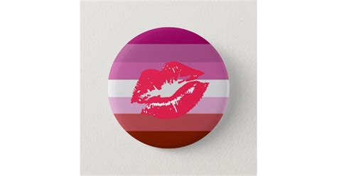 lipstick lesbian flag 6 cm round badge zazzle