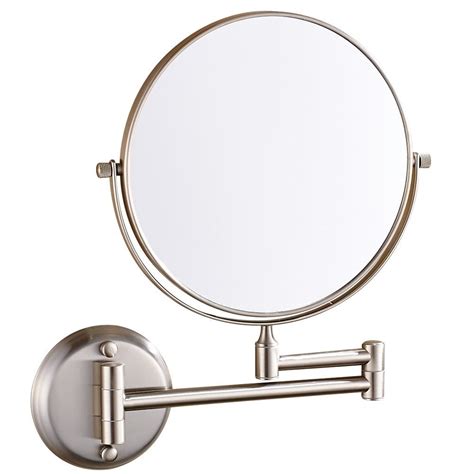 Gurun Vanity Mirror Wall Mount With 10x Magnification Brush Nickeltwo