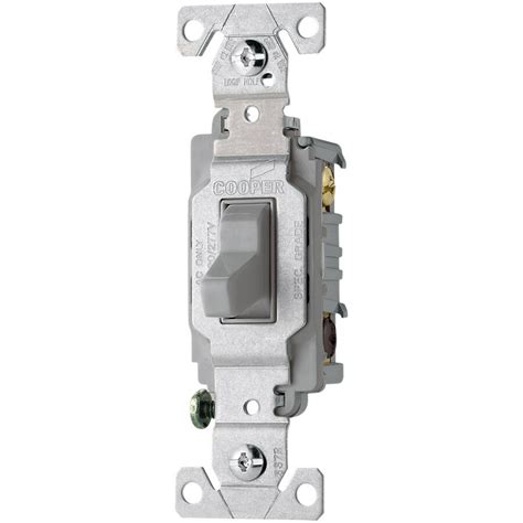 Eaton 15 Amp 3 Way Gray Toggle Light Switch At