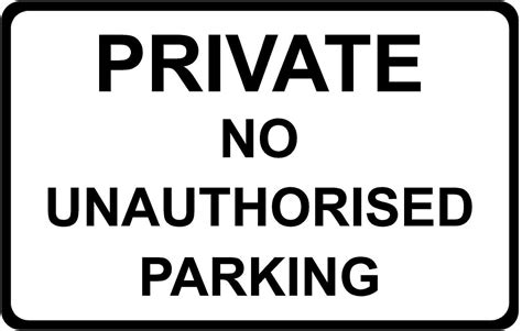 Private No Unauthorised Parking Correx Safety Sign 300mm X 200mm Black