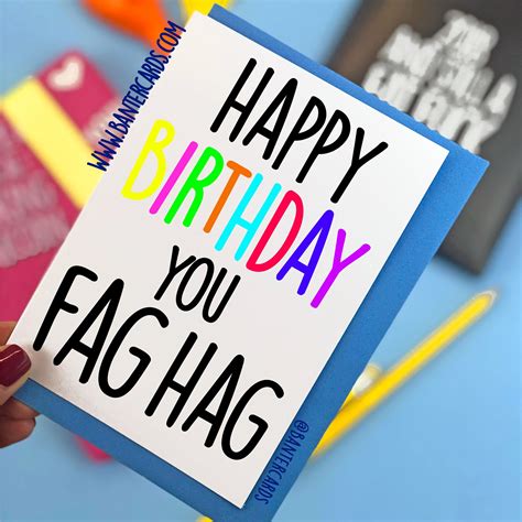 Happy Birthday You Fg Hag Plain Fb Funny Cardsbanter Etsy