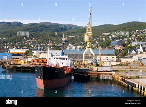 The Harbour At Harstad Norway Stock Photo 12213513 Alamy