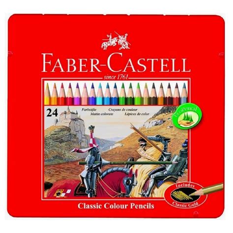 Faber Castell Classic Colour Pencils Tin Of 24 With Hardback Spiral Pad