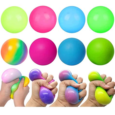 Bautvas Squishy Stress Balls For Kids 8 Pack Color Changing Stress