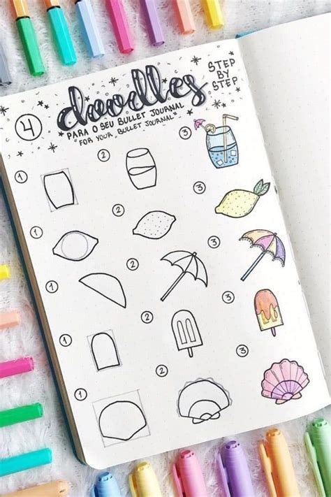 Step By Step Bullet Journal Doodle Tutorials Vol1 Crazy Laura