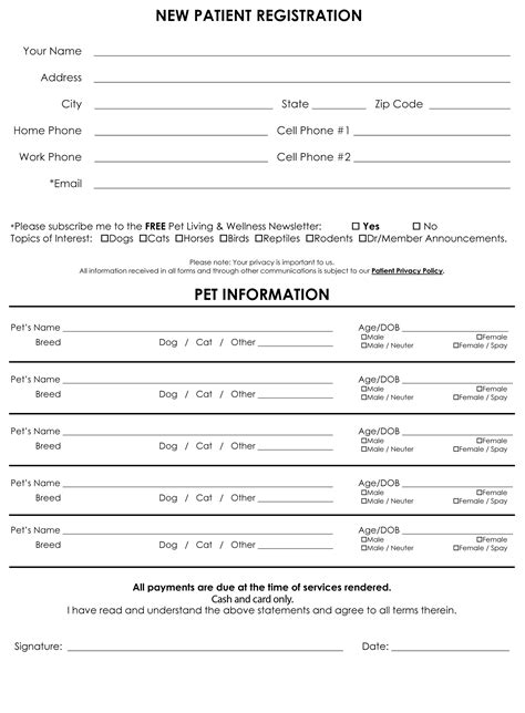 Printable Veterinary Hospitalization Treatment Sheet Printable Word