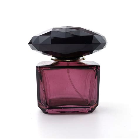 High Quality Luxury Purple Perfume Atomizer 80ml Glass Perfume Bottle