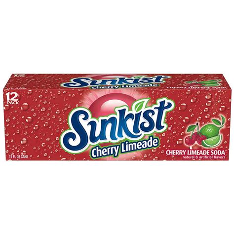 Sunkist Cherry Limeade Soda 12 Fl Oz Cans 12 Pack Echo Sales Canada