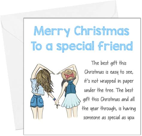 Christmas Card For Friend Special Bff Best Friends Bestie Colleague