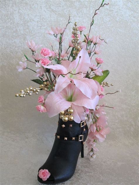Cheap , buy quality directly from china suppliers:new arrival!!! Silk Flower Arrangement in a Black and Gold Studded High ...