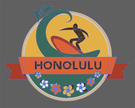 Elementos Icónicos De Honolulu Hawaii Vector Eps Png