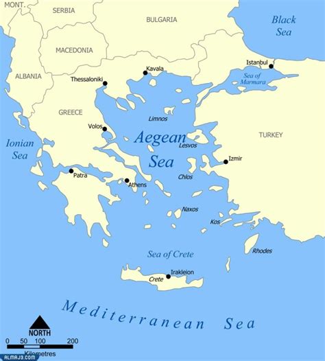 اسم البحر الذي يفصل بين تركيا واليونان