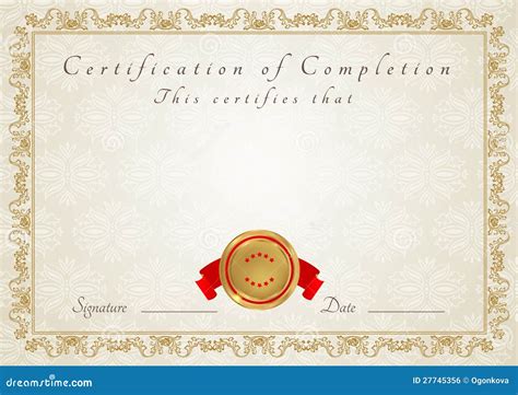 Elegant Diploma Award Certificate Template Design Dow