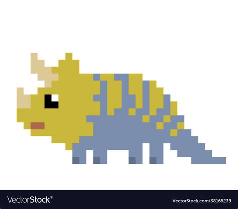 Pixel Dinosaur Image For Game Assets Royalty Free Vector