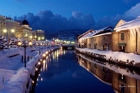오타루 운하의 야경은 역시 눈쌓인 겨울이 최고 일본 여행 배경화면