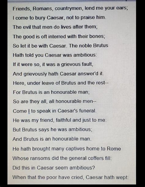 Brutus Speech At Caesars Funeral