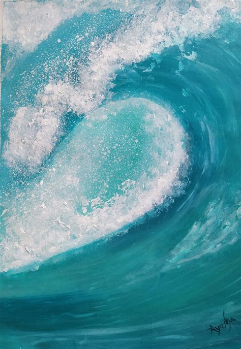 Wave Original Hand Painted Acrylic Painting Etsy