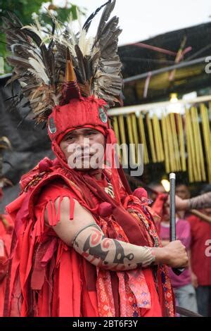 Group Of Kabasaran Dancers In Tomohon North Sulawesi Indonesia Stock