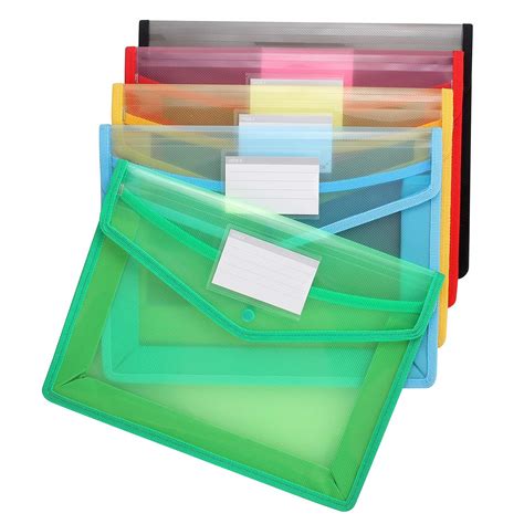 Buy A4 Plastic Wallet Acrux7 Document Folder With Pocket 5 Pack A4