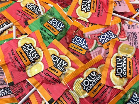 Jolly Rancher Lollipops Original Flavors Mix Flat Shape Melon Green
