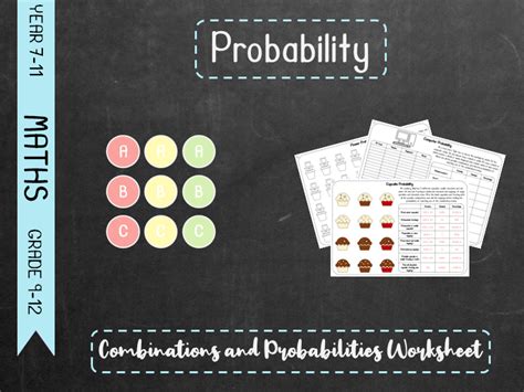 Probability Combinations And Probabilities Worksheet Teaching Resources