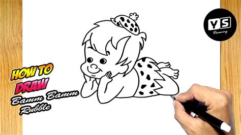 how to draw bamm bamm rubble from the flintstones youtube
