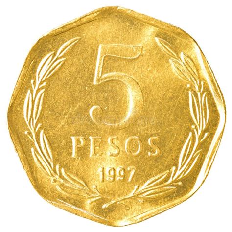 Moneda De 5 Pesos Chilenos Imagen De Archivo Imagen De Pago 91488701