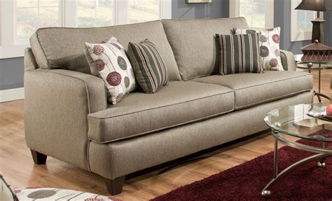 Luminous Pewter Sofa Grand Home Furnishings 0222496 Grey Fabric