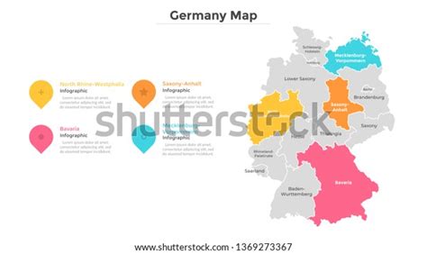 Germany Map Divided Into Provinces Regions Image Vectorielle De Stock