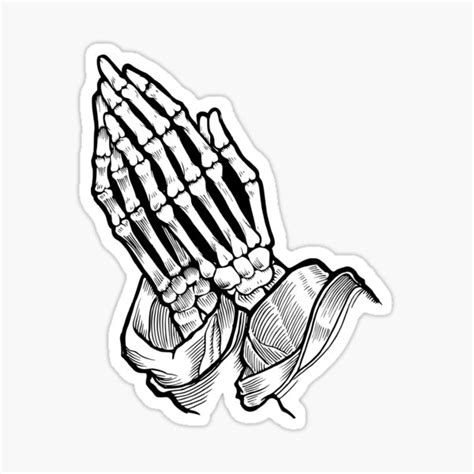 Praying Skeleton Hands Sticker For Sale By Reethes Redbubble