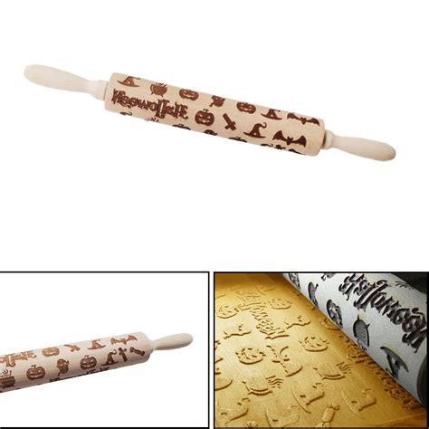 Embossed Rolling Pin Engraved Rolling Pin For Baking Cute