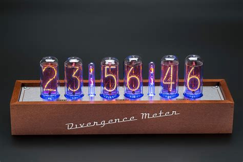 Nixie Tubes Clock In 18 In Wooden Case Divergence Meter 1224 Etsy