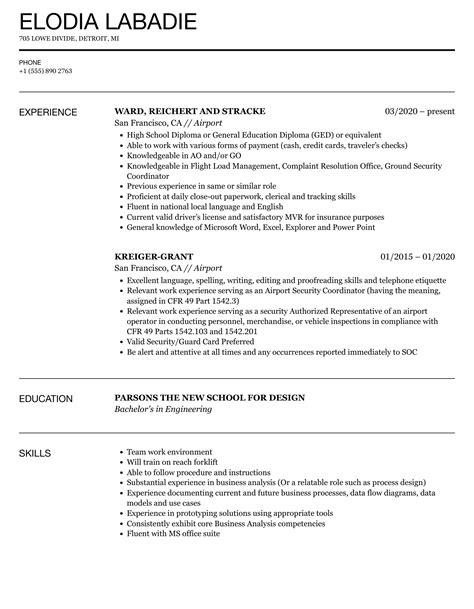 Airport Resume Samples | Velvet Jobs